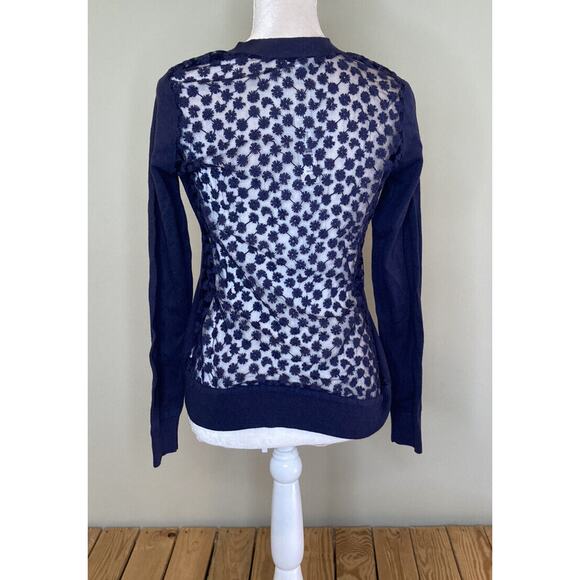 NWT $34.99 DE Collection Bouquet Cardigan Size Small Women’s Navy - Picture 2 of 8